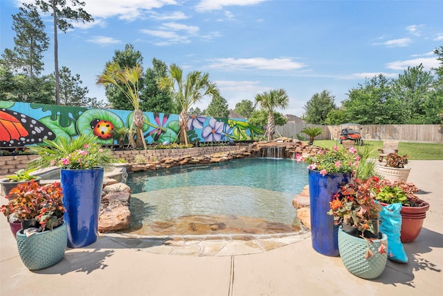 40610 Ithaca Ln, Magnolia, TX 77354 - view of swimming pool with a fenced backyard and a patio area