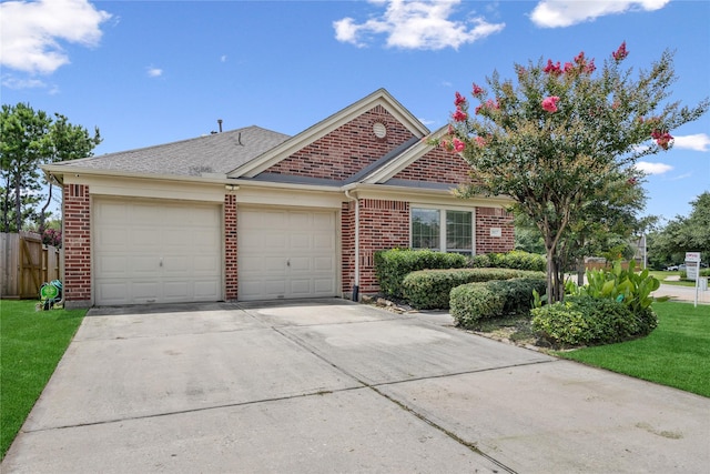 31827 Oak Thicket Ct, Conroe, TX 77385 - view of front of home featuring brick siding, an attached garage, and driveway