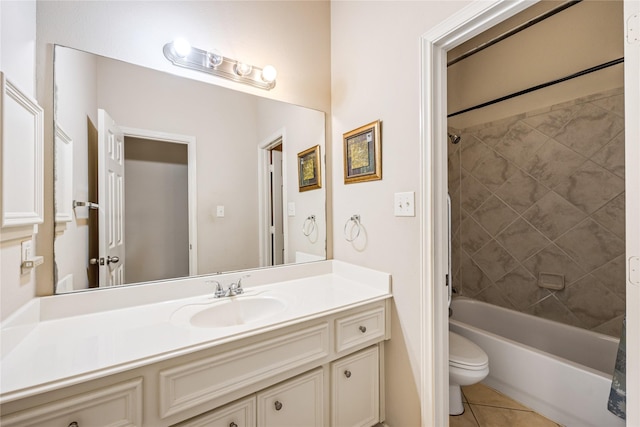 31827 Oak Thicket Ct, Conroe, TX 77385 - bathroom with vanity, tile patterned flooring, and shower / bath combination