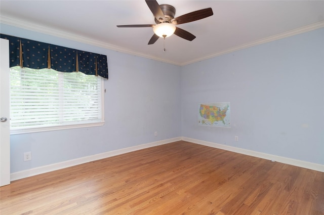 1918 Thousand Pines Dr, Houston, TX 77339 - unfurnished room featuring wood finished floors, crown molding, baseboards, and ceiling fan