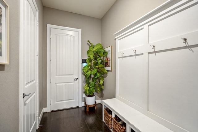 28203 Middlewater View Ln, Katy, TX 77494 - mudroom featuring dark wood finished floors and baseboards