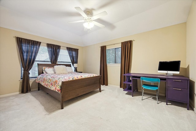 4436 Holt St, Bellaire, TX 77401 - bedroom featuring light colored carpet, ceiling fan, and baseboards