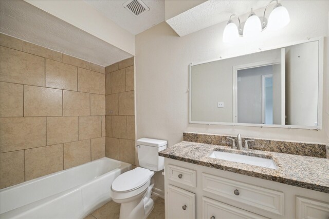 2302 Bright Meadows Dr, Missouri City, TX 77489 - bathroom with vanity, toilet, and bathing tub / shower combination