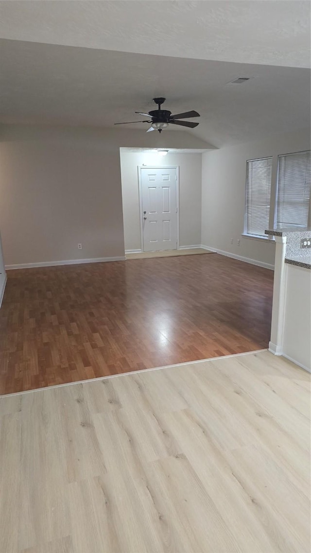 13418 Croquet Ln, Houston, TX 77085 - unfurnished room with ceiling fan, wood finished floors, and baseboards