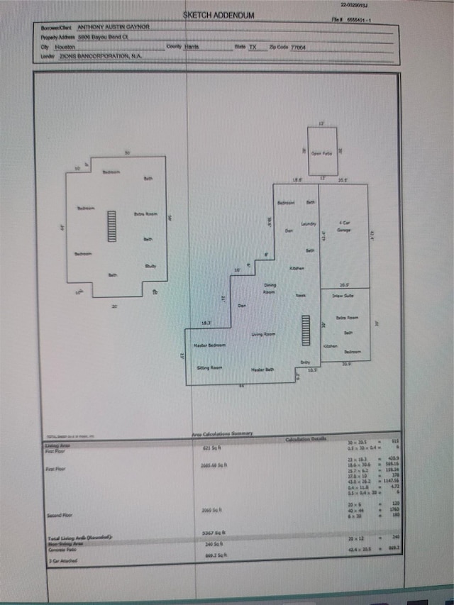5806 Bayou Bend Ct, Houston, TX 77004 - floor plan / room layout