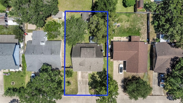 19414 Gooselake Ln, Houston, TX 77084 - aerial perspective of suburban area featuring property boundaries highlighted