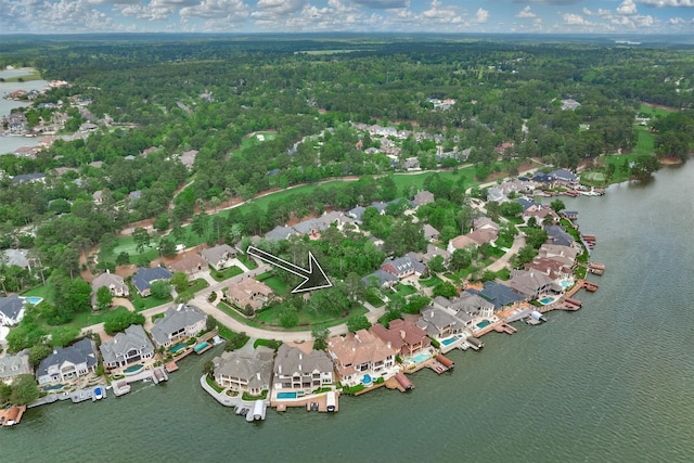 145 W Shore Dr, Montgomery, TX 77356 - view of property location with a large body of water and a heavily wooded area
