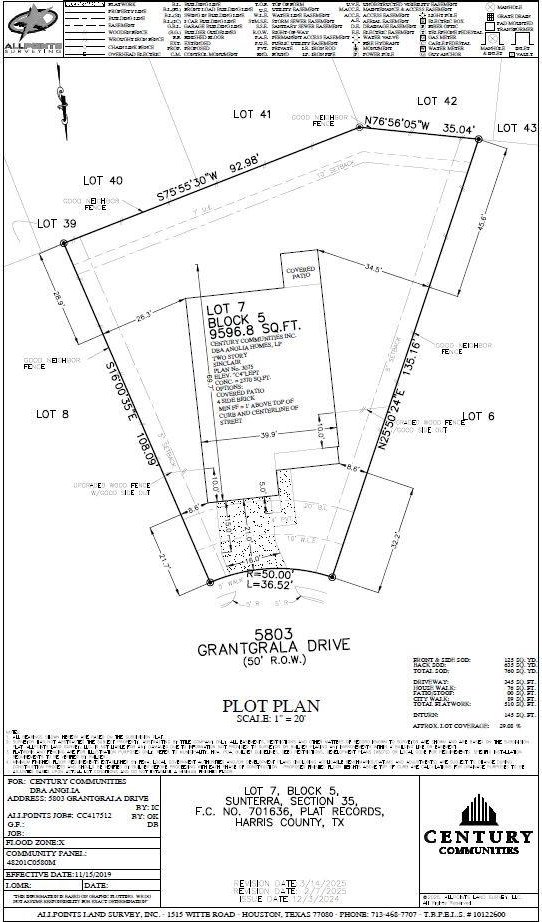 5803 Grantgrala Dr, Katy, TX 77493 - survey map / technical document