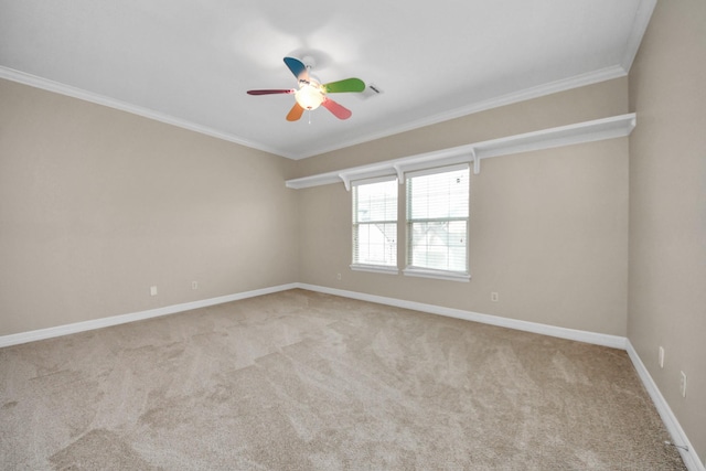 13523 Broadmeadow Ln, Houston, TX 77077 - empty room with ceiling fan, carpet, crown molding, and baseboards