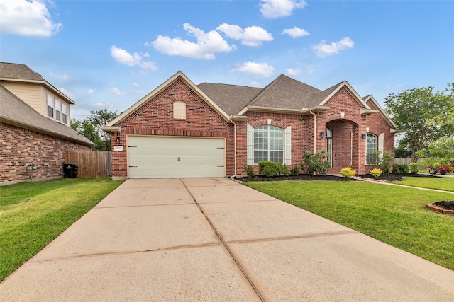 3031 Clover Trace Dr, Spring, TX 77386 - view of front facade featuring brick siding, concrete driveway, a garage, and roof with shingles