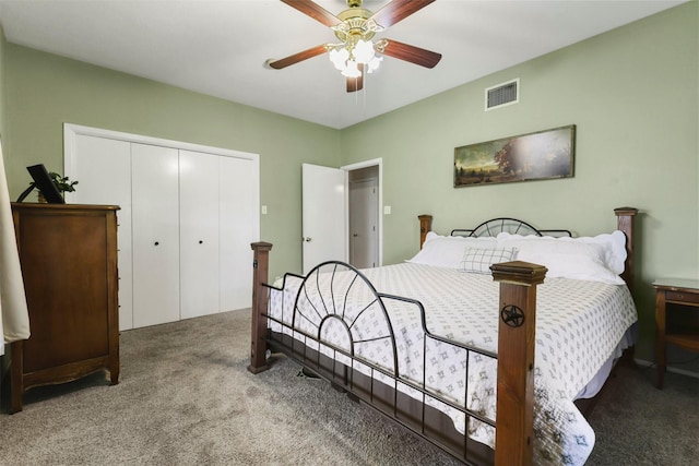 999 Salem Rd, Brenham, TX 77833 - carpeted bedroom with a closet and a ceiling fan