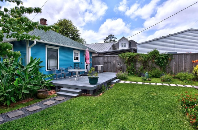 1119 E 7th 1/2 St, Houston, TX 77009 - view of yard with a wooden deck and central air condition unit
