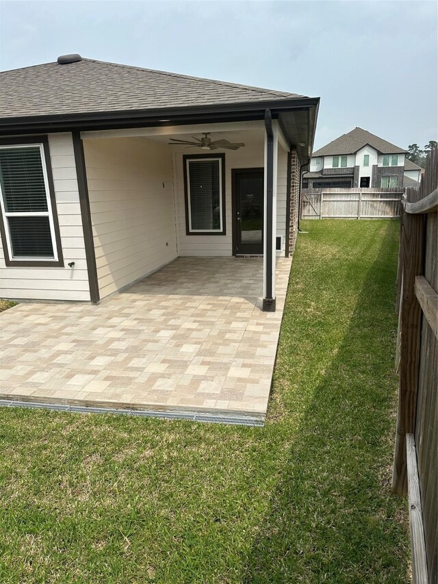 14007 Valley Creek Ct, Conroe, TX 77384 - view of yard with a patio area and a ceiling fan