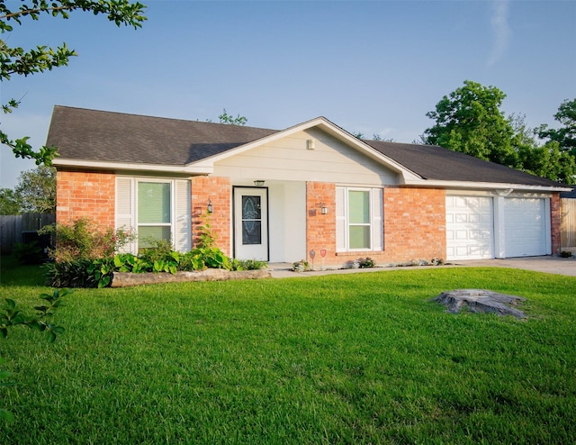 17626 Heritage Creek Dr, Webster, TX 77598 - ranch-style home featuring brick siding, an attached garage, concrete driveway, and a shingled roof