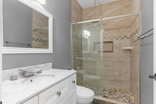 17501 Julianne Dr, Waller, TX 77484 - full bathroom with a shower stall, toilet, and vanity