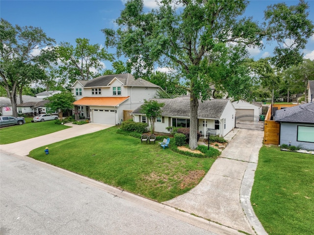 1635 Althea Dr, Houston, TX 77018 - traditional-style home featuring a front lawn, a garage, and driveway