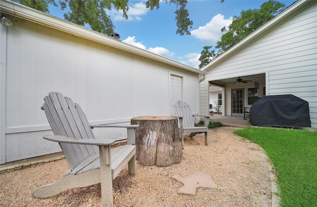 1635 Althea Dr, Houston, TX 77018 - view of yard with ceiling fan and a patio