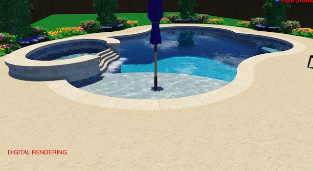 16334 Silver Emperor St, Humble, TX 77346 - view of swimming pool featuring a pool with connected hot tub