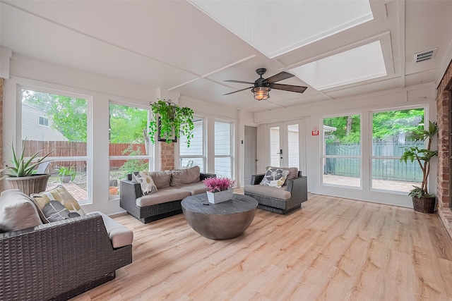 2906 Laurel Fork Dr, Houston, TX 77339 - sunroom featuring french doors, healthy amount of natural light, and coffered ceiling
