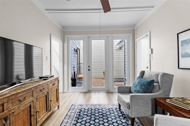 1146 Fountain View Dr Unit 204, Houston, TX 77057 - sitting room featuring light wood-type flooring and ceiling fan