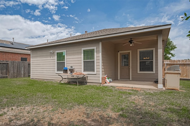 614 Starboard Ct, Katy, TX 77494 - rear view of property with ceiling fan and a patio area
