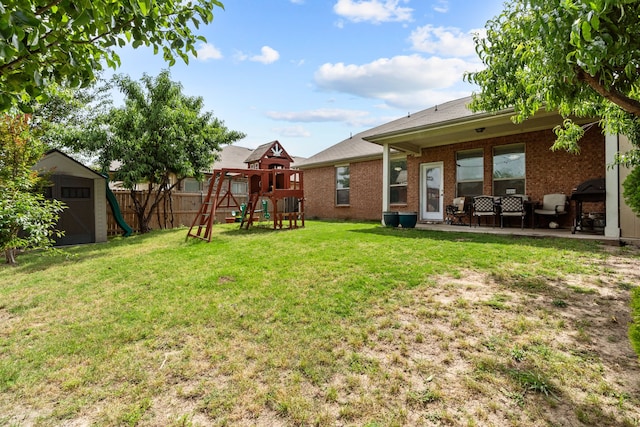 9108 Yellow Cedar Trl, Fort Worth, TX 76244 - view of yard featuring a playground and a patio area