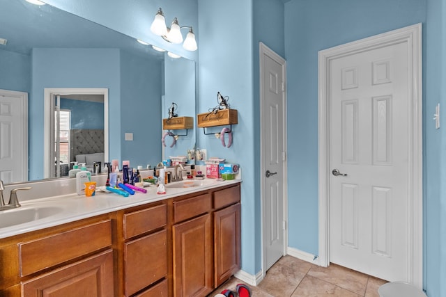 9108 Yellow Cedar Trl, Fort Worth, TX 76244 - ensuite bathroom with tile patterned floors and double vanity