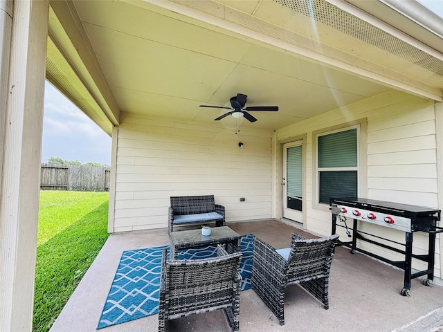 20214 Blue Lake View Ln, Humble, TX 77338 - view of patio / terrace with ceiling fan