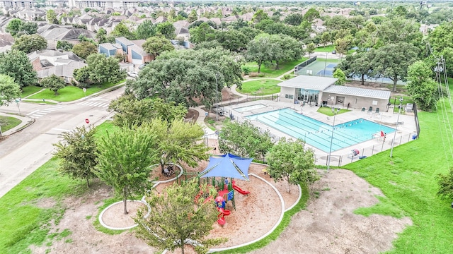 1326 Forest Home Dr, Houston, TX 77077 - aerial view of a pool