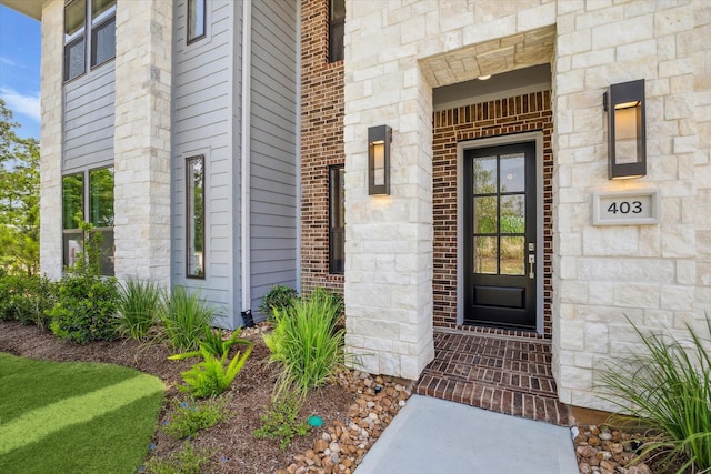 403 Venado View Ct, Conroe, TX 77304 - property entrance featuring stone siding