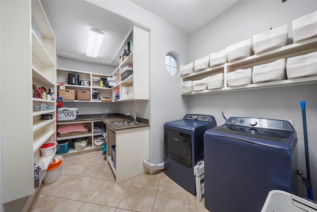 26122 Crown Ranch Blvd, Montgomery, TX 77316 - laundry room with separate washer and dryer and light tile patterned flooring