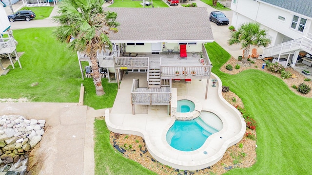 1417 8th St, San Leon, TX 77539 - view of subject property with a pool area