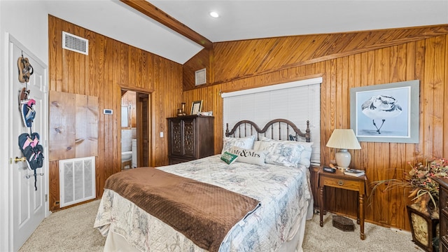 1417 8th St, San Leon, TX 77539 - carpeted bedroom with wooden walls