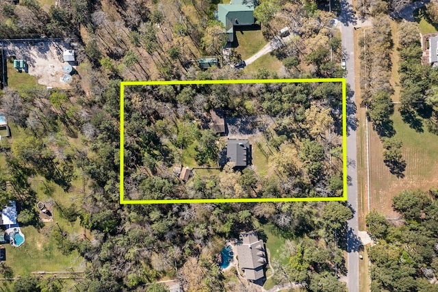 9219 Sendera Dr, Magnolia, TX 77354 - aerial overview of property's location featuring property parcel outlined