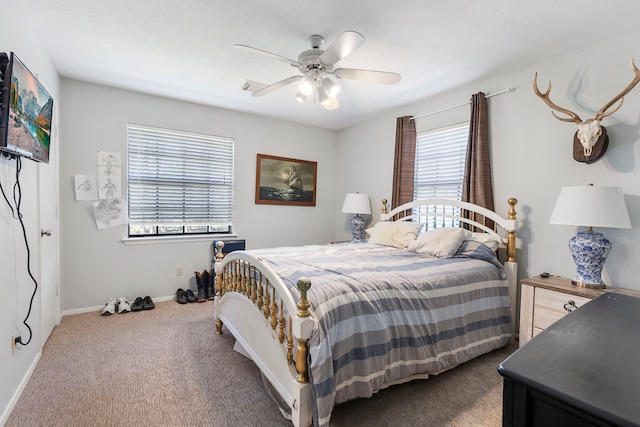 9219 Sendera Dr, Magnolia, TX 77354 - carpeted bedroom featuring baseboards and ceiling fan