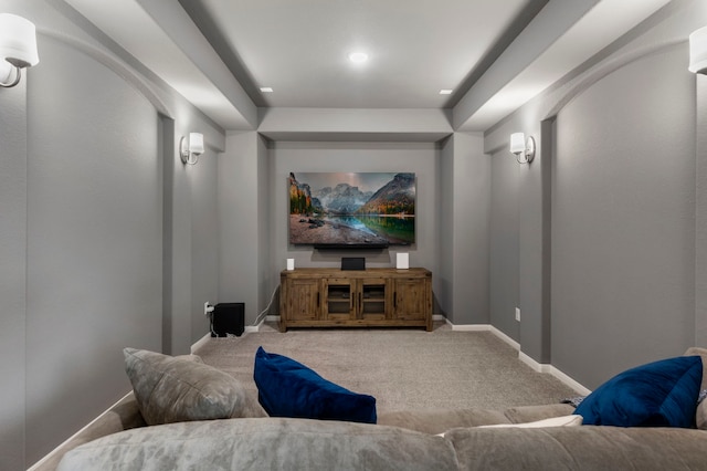17505 Spice Merlot Ln, Conroe, TX 77302 - cinema with carpet flooring, baseboards, and recessed lighting