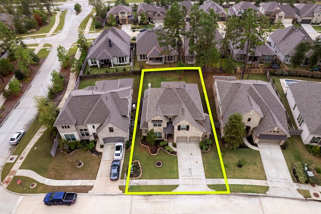 17505 Spice Merlot Ln, Conroe, TX 77302 - aerial perspective of suburban area with property parcel outlined