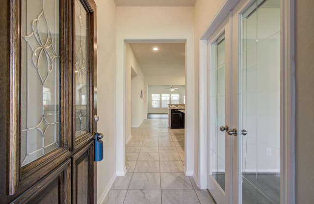 20615 Footstep Path, Katy, TX 77449 - hall with baseboards and french doors