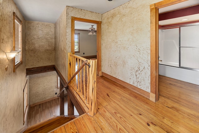 13415 Bayonne Cir, Tomball, TX 77377 - stairway with wood finished floors and baseboards