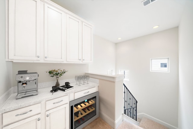 2909 Pease St, Houston, TX 77003 - bar area with wine cooler and recessed lighting