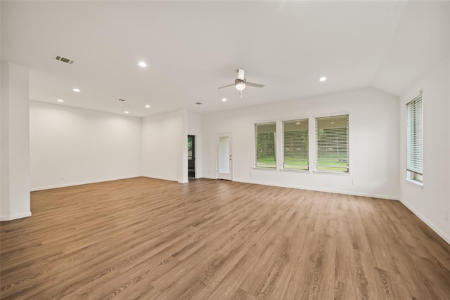 177 Jim Hall Ln, New Waverly, TX 77358 - spare room featuring ceiling fan, light wood finished floors, and recessed lighting