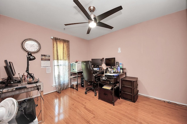 14518 Littleford St, Houston, TX 77045 - office space featuring wood finished floors and ceiling fan