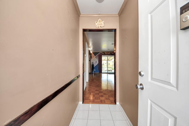 14518 Littleford St, Houston, TX 77045 - hallway with ornamental molding and baseboards