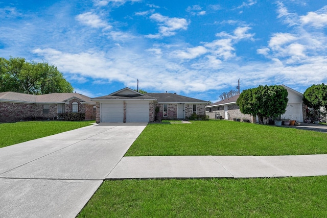 14518 Littleford St, Houston, TX 77045 - ranch-style house with a front lawn, an attached garage, driveway, and brick siding