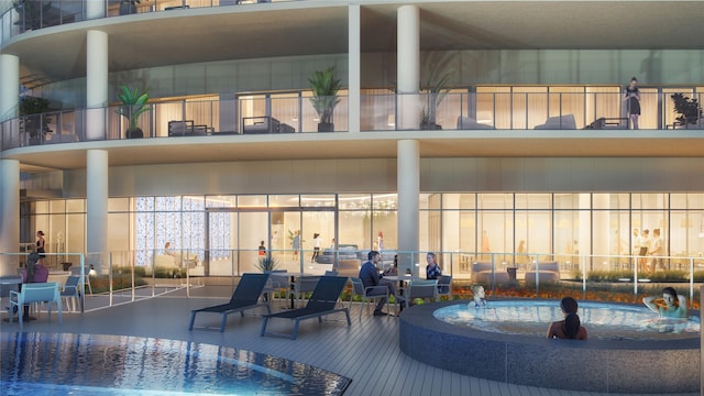 10525 San Luis Pass Rd Unit 401, Galveston, TX 77554 - view of swimming pool featuring an indoor hot tub
