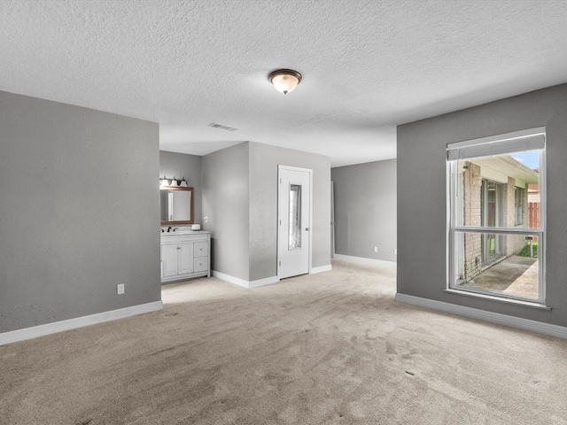 11731 Flushing Meadows Dr, Houston, TX 77089 - unfurnished room with light carpet, a textured ceiling, baseboards, and a sink