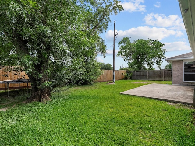 11731 Flushing Meadows Dr, Houston, TX 77089 - view of yard featuring a patio and a trampoline
