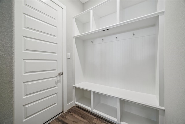 10022 Waving Grain Ln, Houston, TX 77080 - mudroom featuring dark wood-style flooring