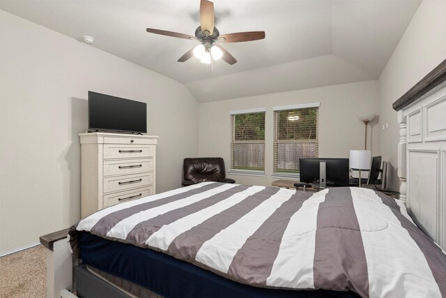 622 Rd 5138, Cleveland, TX 77327 - carpeted bedroom featuring ceiling fan and vaulted ceiling