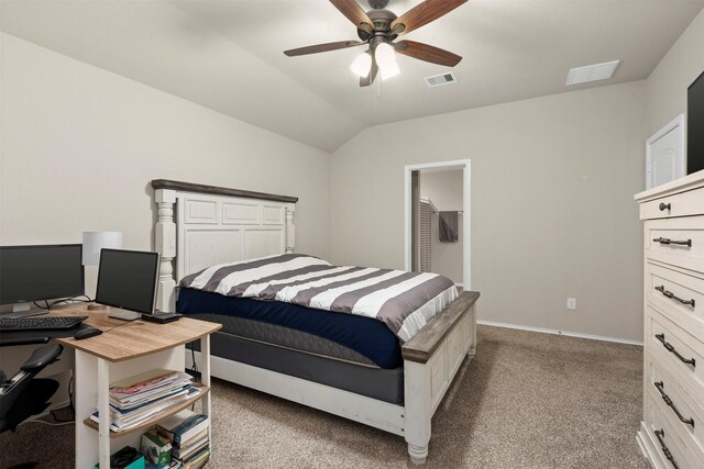 622 Rd 5138, Cleveland, TX 77327 - bedroom featuring lofted ceiling, light colored carpet, ceiling fan, a desk, and baseboards